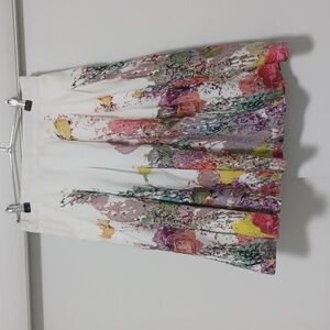 Beulah Floral Skirt with Zipper Closure in Pinks, Greens, and Purples